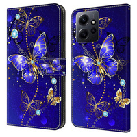 Klapkové puzdro pre Xiaomi Redmi Note 12 4G, Wallet Butterfly, modré