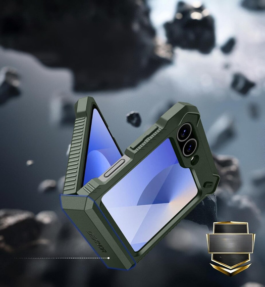 Pancierované puzdro pre Samsung Galaxy Z Flip7 FE / Z Flip6, Dexnor Clip Holder, zelený