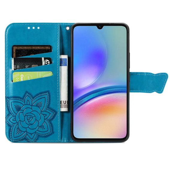 Klapkové puzdro pre Samsung Galaxy A05s, Butterfly, modré