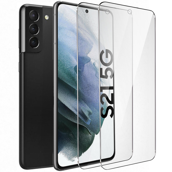 2x tvrdené sklo pre Samsung Galaxy S21, ERBORD 9H Hard Glass na displeji