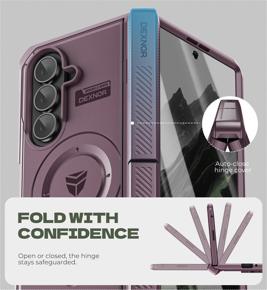 Dexnor Magnetické pancierové puzdro s dvojitými stojanmi pre Samsung Galaxy Z Fold7