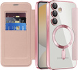 Klapkové puzdro pre Samsung Galaxy S25 FE, RFID Wallet MagSafe CamShield, ružové