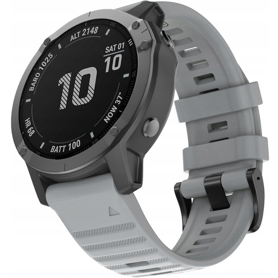 Pasek Silikonowy Quickfit do Garmin Fenix 22mm, Szary