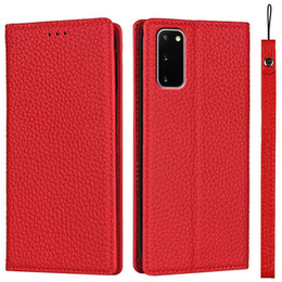Kožené puzdro pre Samsung Galaxy S20 Plus, ERBORD Grain Leather, červené