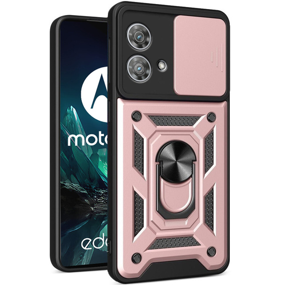 Obal na mobil pre Motorola Edge 40 Neo, CamShield Slide, ružové rose gold