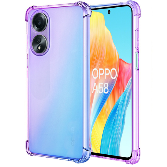 Puzdro pre Oppo A58 4G, Gradient Dropproof, Fialová / modrá