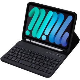 Puzdro s bluetooth klávesnicou pre iPad mini 8.3" 2021 (6 gen.) / iPad mini 8.3" 2024 (7 gen.), čierne