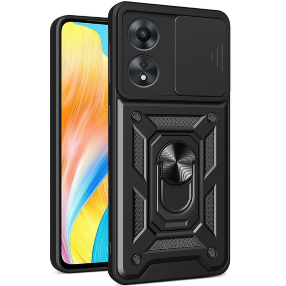Obal na mobil pre Oppo A98 5G, CamShield Slide, čierne