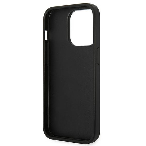 Karl Lagerfeld Obal na mobil pre iPhone 14 Pro Max, Saffiano Choupette Head Patch, strieborné