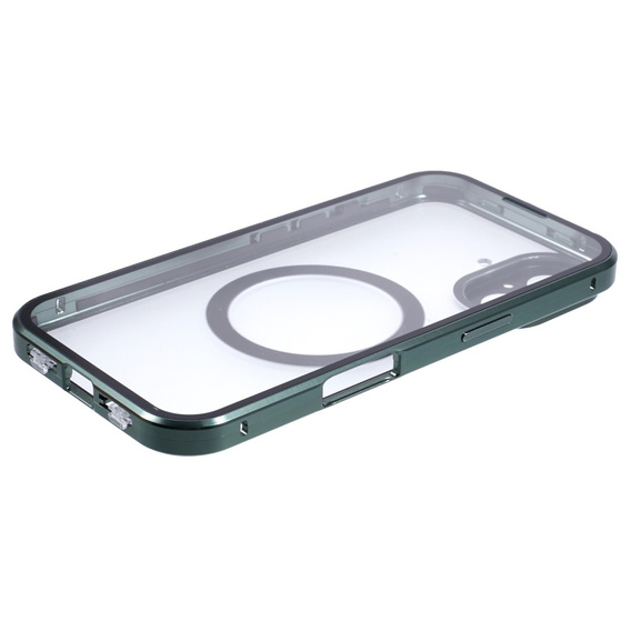 Magnetické puzdro Dual Glass MagSafe pre iPhone 16, zelený