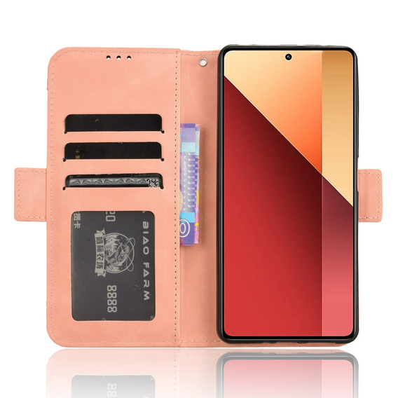 Klapkové puzdro pre Xiaomi Redmi Note 13 Pro 4G / Xiaomi Redmi Note 14S / Xiaomi Poco M6 Pro 4G, Card Slot, ružové
