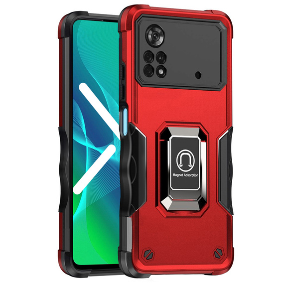 Obal na mobil pre Xiaomi Poco X4 Pro 4G, Dual-Layer Armor, červené