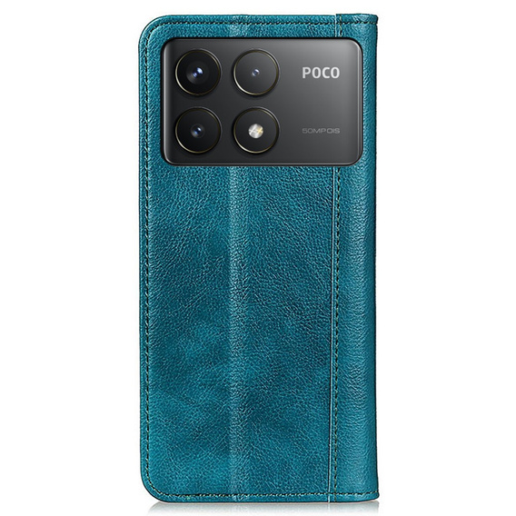 Flipové puzdro pre Xiaomi Poco F6 Pro, Split Leather, zelený