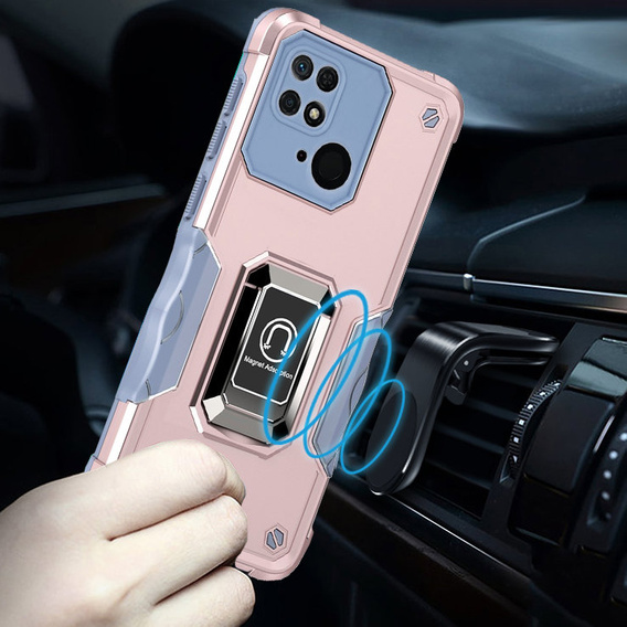 Obal na mobil pre Xiaomi Redmi 10C, Dual-Layer Armor, ružové rose gold