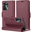 Puzdro pre Oppo Reno 11F, ERBORD Glossy Litchi, flipová peňaženka, červené