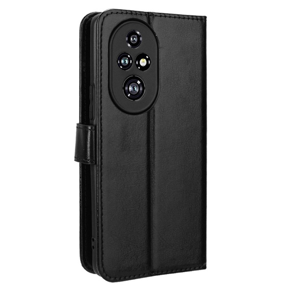 Klapkové puzdro pre Honor 200 Pro 5G, Crazy Horse Wallet, čierne