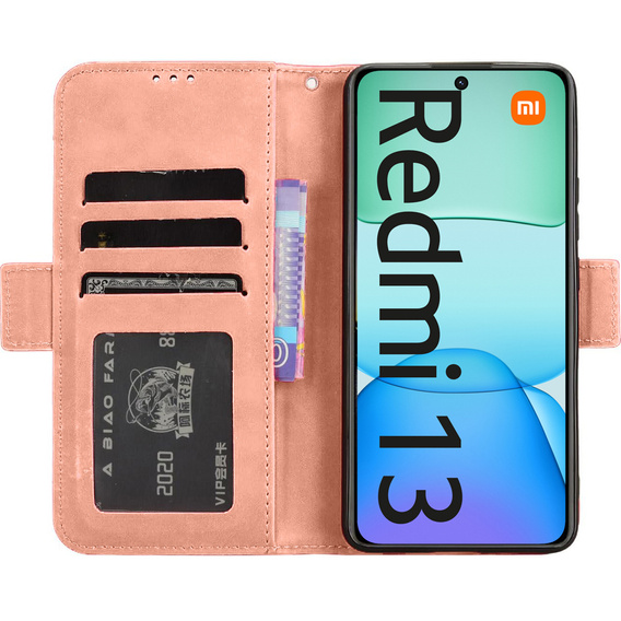 Klapkové puzdro pre Xiaomi Redmi 13, Card Slot, ružové