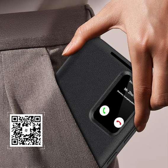 Flipové puzdro pre Samsung Galaxy S24 FE, Smart View Wallet, čierne