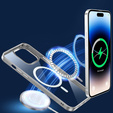 Obal na mobil pre iPhone 14 Pro Max, ERBORD Hybrid MagSafe Case, strieborné