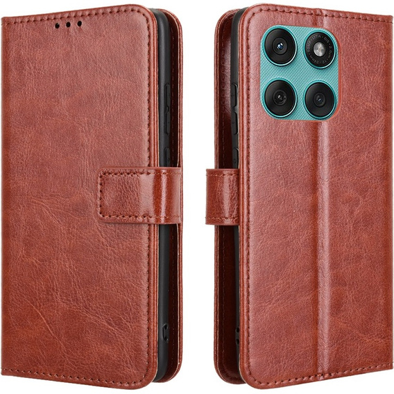 Klapkové puzdro pre Motorola Edge 60 / 60 Fusion, Crazy Horse Wallet, hnedé