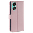 Klapkové puzdro pre Oppo A78 4G, Wallet Zipper Pocket, ružové