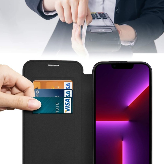 Klapkové puzdro pre iPhone 13 Pro, RFID Wallet MagSafe CamShield, čierne