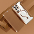 Klapkové puzdro pre Samsung Galaxy S23 Ultra, RFID Wallet MagSafe CamShield, hnedé