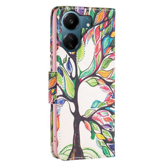 Klapkové puzdro pre Xiaomi Redmi 13C / Poco C65, Wallet, tree of life, biele