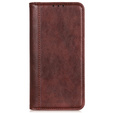 Obal na mobil pre Motorola Moto G24 / G24 Power / G04, Wallet Litchi Leather, hnedé