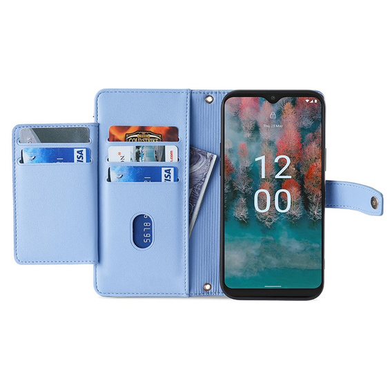 Klapkové puzdro pre Nokia G42, Wallet Zipper Pocket, modré