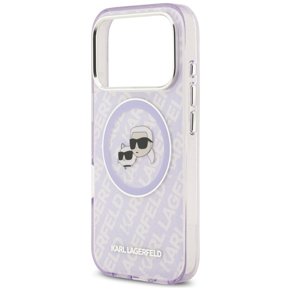 Karl Lagerfeld IML Glitter Karl & Choupette Heads Logo MagSafe puzdro pre iPhone 17 Pro