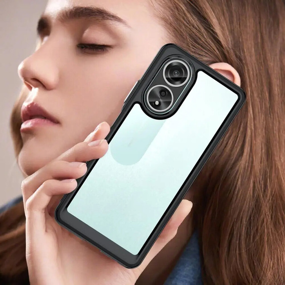 Obal na mobil pre Oppo A58 4G, Fusion Hybrid, transparentné / čierne