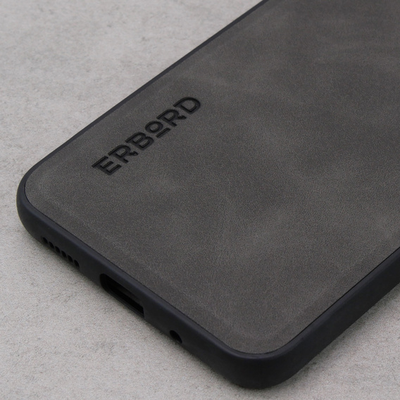 Obal na mobil pre Xiaomi Redmi 12C, ERBORD Business, s držiakom do auta, sivé