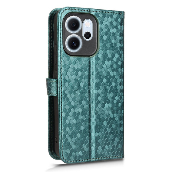 Klapkové puzdro pre Oppo Reno 14F, Wallet Rhombus, zelené