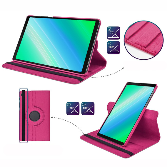 Puzdro pre Samsung Galaxy Tab A7 Lite 8.7 T220 / T225 TB330FU 10.95", otočné o 360°, ružové
