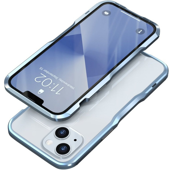 Puzdro LUPHIE pre iPhone 13, Armor Bumper, modré
