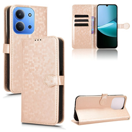 Flipové puzdro pre Xiaomi Redmi 15C 4G/LTE, Wallet Rhombus, zlaté