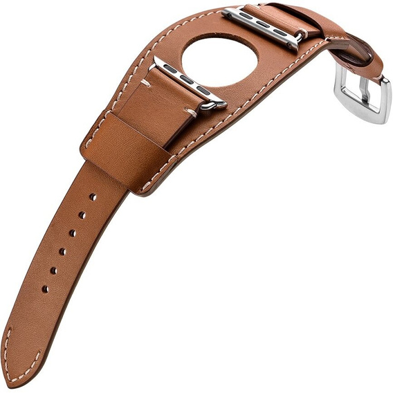 Kožený remienok pre Apple Watch 1/2/3/4/5/6/7/8/SE/Ultra 42/44/45/49 mm, hnedé