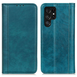 Obal na mobil pre Samsung Galaxy S25 Ultra, Wallet Litchi Leather, zelený