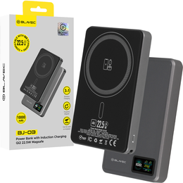 Blavec Power Bank 10000mAh BJ-03 Slim 13,5 mm - Typ C - 22,5 W, MagSafe 3v1 - sivá