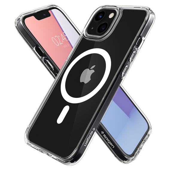 Puzdro MagSafe Spigen pre iPhone 13 Mini, Ultra Hybrid, biele + tvrdené sklo 9H