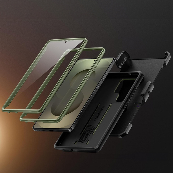 Odolné puzdro pre Samsung Galaxy S25 Ultra – Tongate MECH Series Clip, čierne