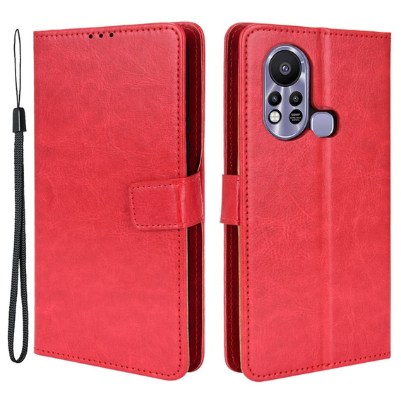 Klapkové puzdro pre Infinix Hot 11s, Crazy Horse Wallet, červené