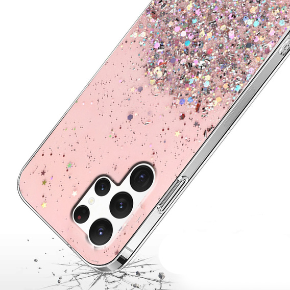 Obal na mobil pre Samsung Galaxy S22 Ultra 5G, Glittery, ružové