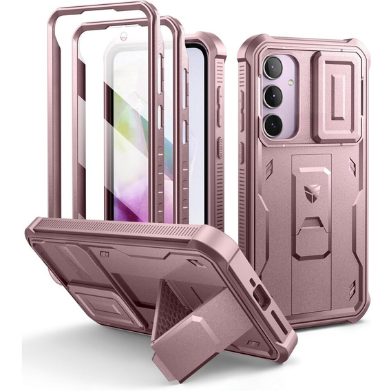 Obrnené puzdro pre Samsung Galaxy A35, Dexnor Full Body (Two Frames), ružové rose gold