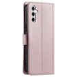 Puzdro s chlopňou pre Samsung Galaxy S25, Rhombus Crossbody Leather, ružové rose gold