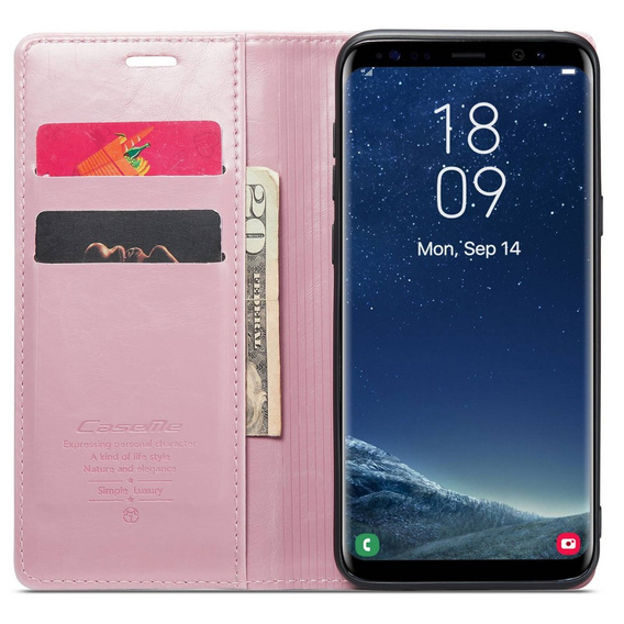 CASEME flipové puzdro pre Samsung Galaxy S8, Waxy Textured, ružové