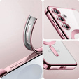 Puzdro pre Samsung Galaxy S25+ Plus, Electro MagSafe, ružové rose gold + sklo na displej
