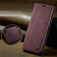 CASEME puzdro pre Huawei P30 Pro, Leather Wallet Case, bordové