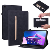 Puzdro pre Lenovo Tab M10 10.1 Gen 3, Wallet Pen Slot, čierne